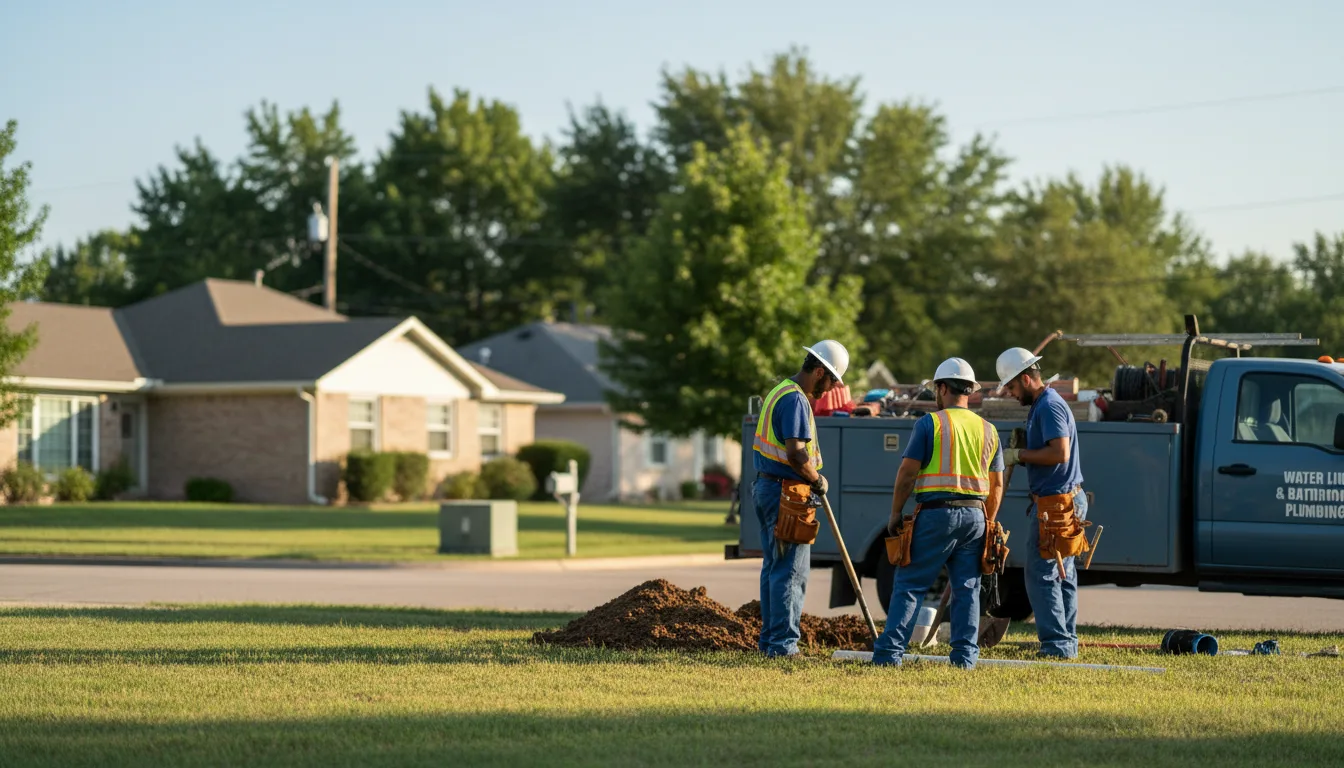 Residential water line and bathroom plumbing service in Trinidad, TX